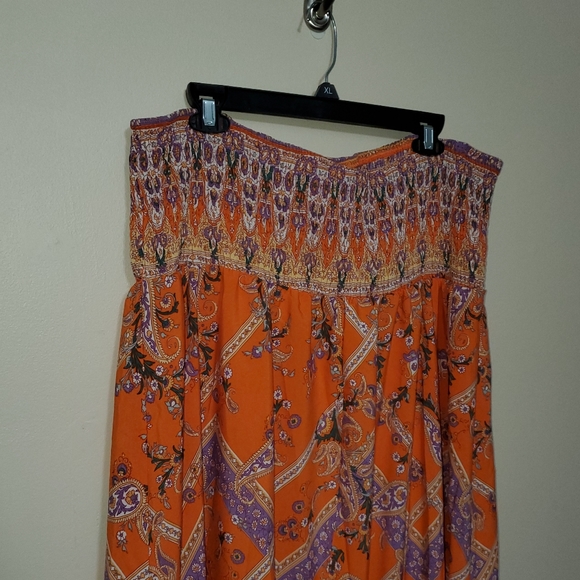 NWT Shein Boho Orange Smocked Top Dress sz. 3XL - Picture 5 of 6